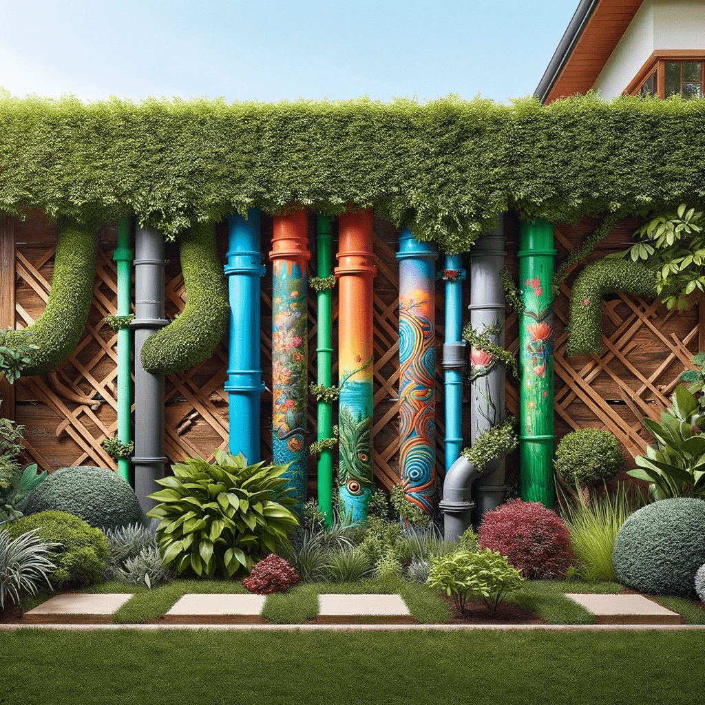 How to hide outdoor pipes